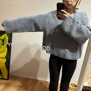 Oversized light blue sweater